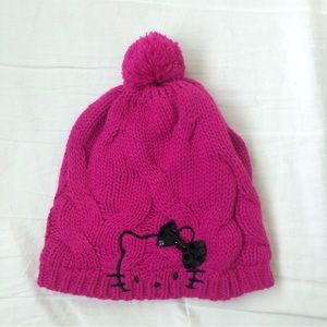 Hello Kitty girls knit hat with fleece interior lining
